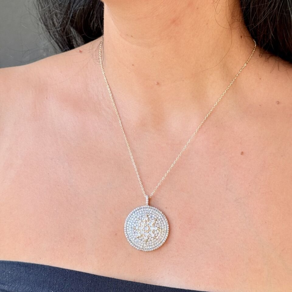 Zirkon Taş Süslemeli Yıldız Kolye Gold