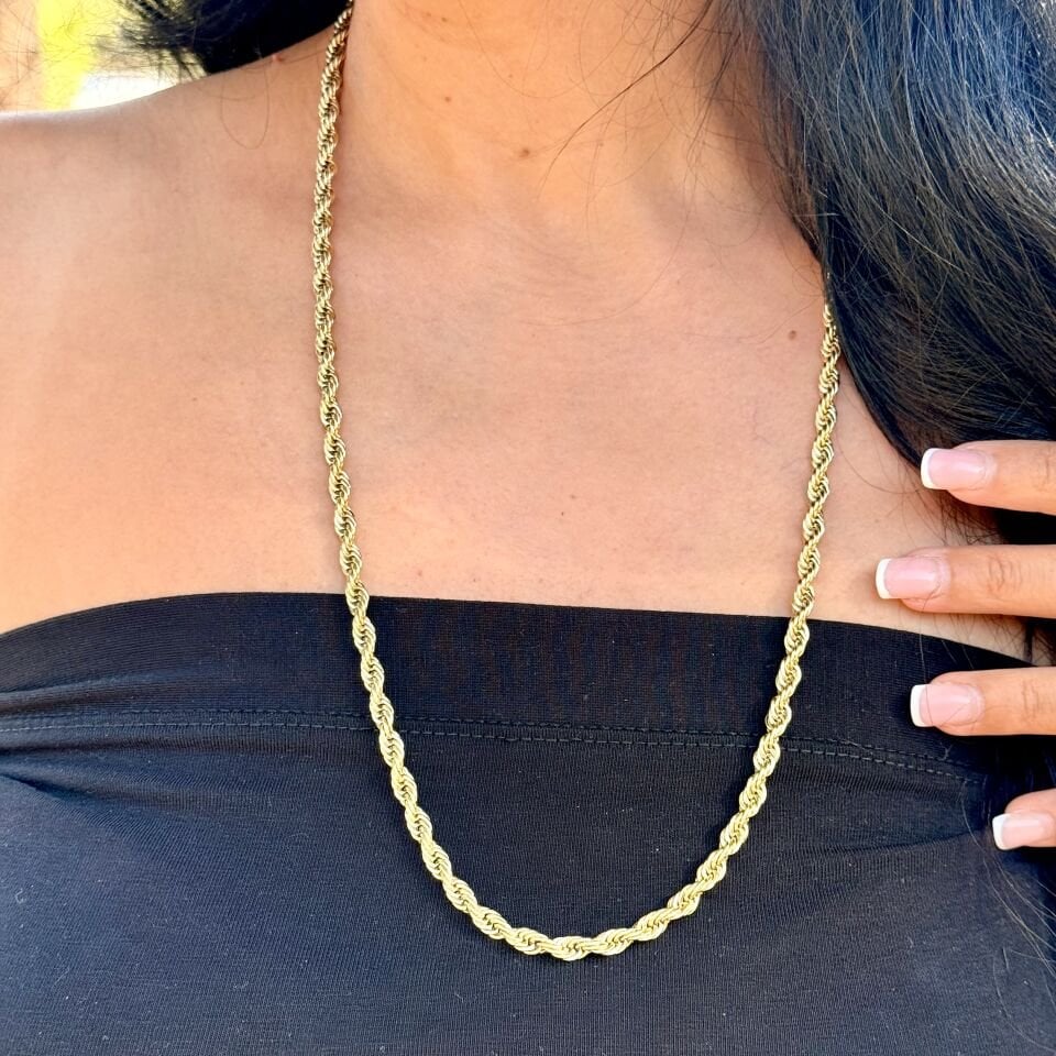 Uzun Burgu Paslanmaz Çelik Kolye Gold