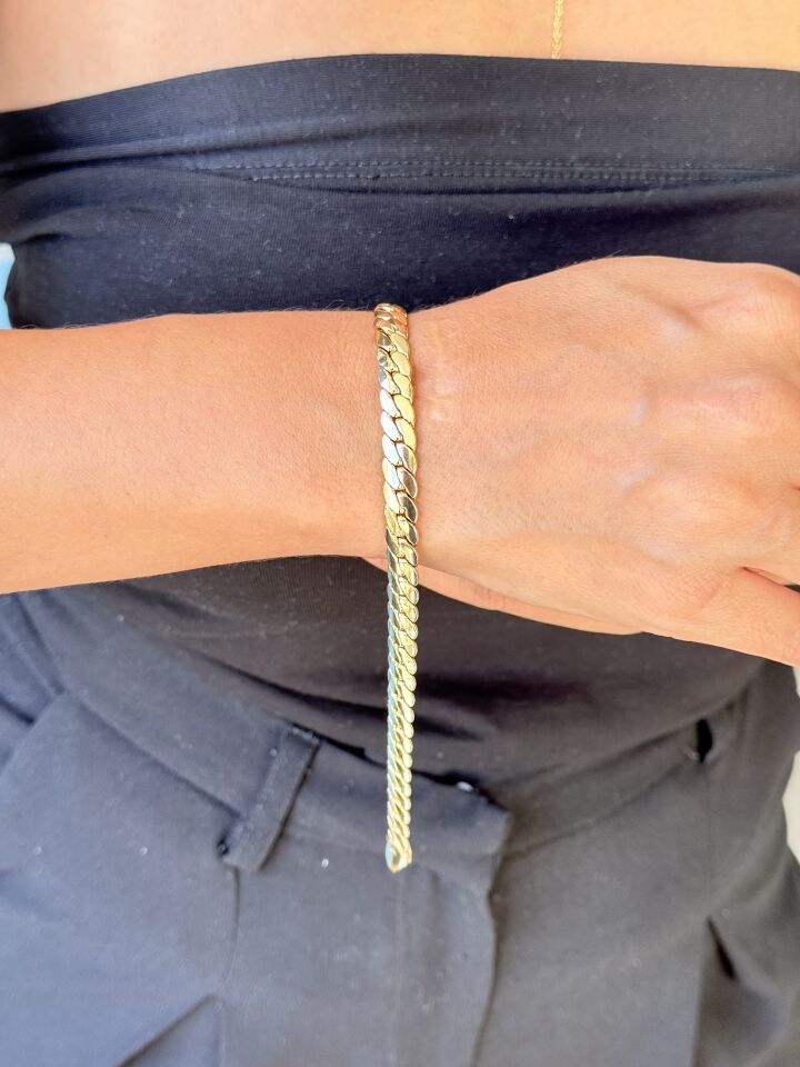 Vip Seri Balık Sırtı Bileklik Gold