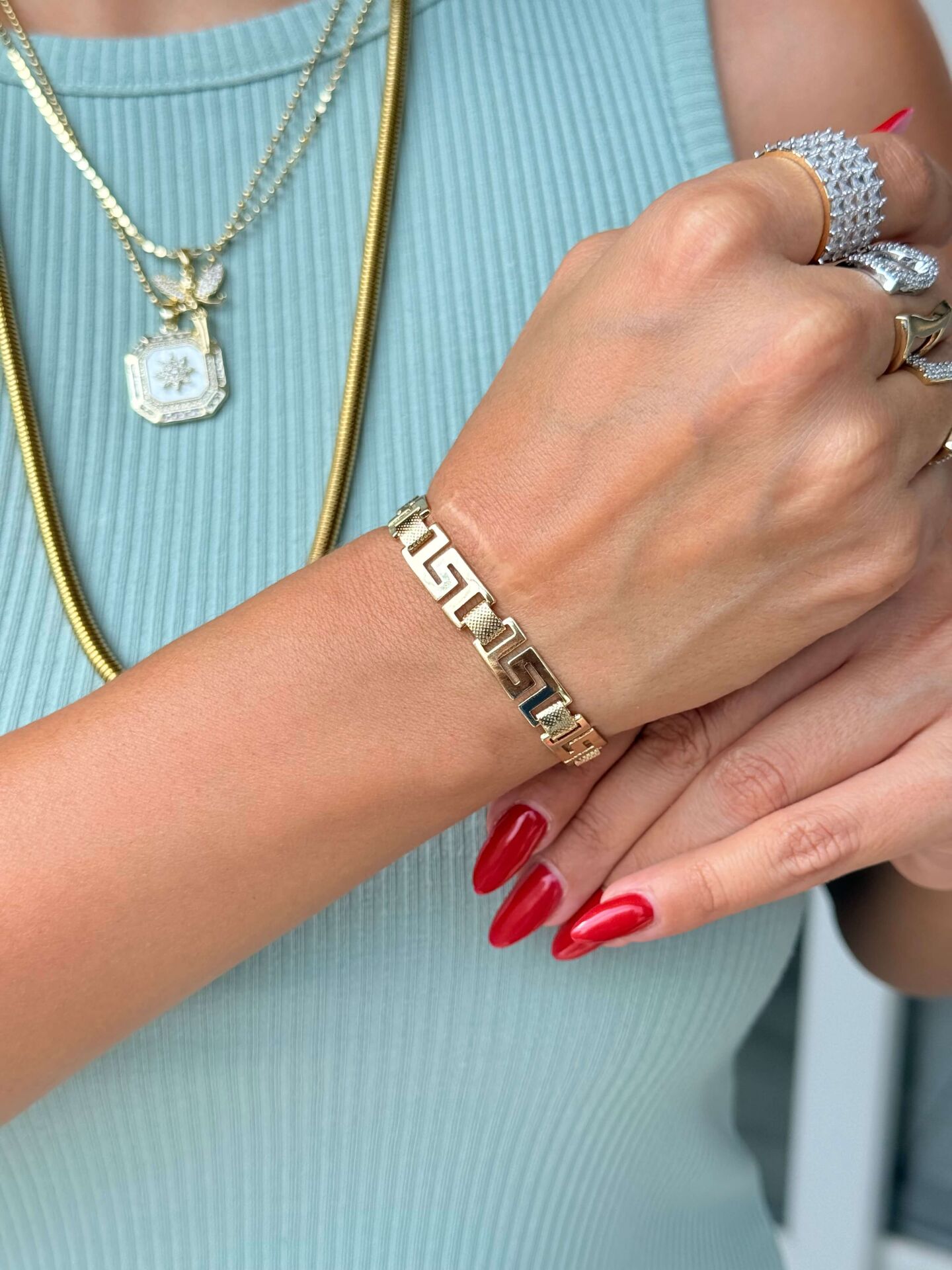 Labirent Model Vip Seri Bileklik Gold