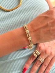 Topcuk Detaylı Labirent Vip Bileklik Gold