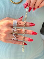 Ataç Model Zirkon Taşlı Vip Bileklik Gold