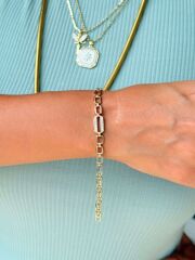 Ataç Model Zirkon Taşlı Vip Bileklik Gold