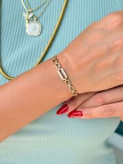 Ataç Model Zirkon Taşlı Vip Bileklik Gold