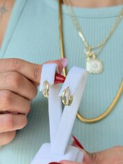 İkili Model Zirkon Taşlı Vip küpe