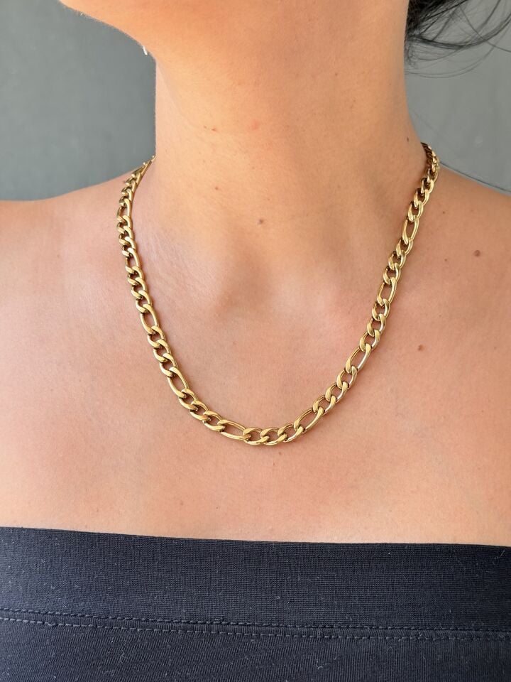 Kuyumcu Model Gurmet Kolye Paslanmaz Çelik Gold