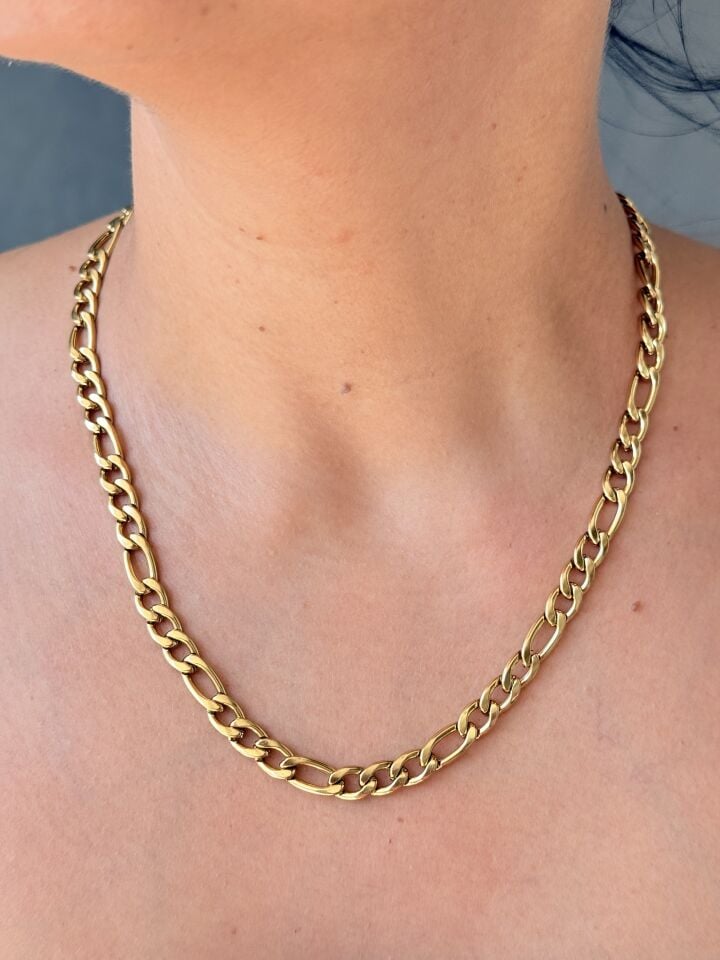 Kuyumcu Model Gurmet Kolye Paslanmaz Çelik Gold