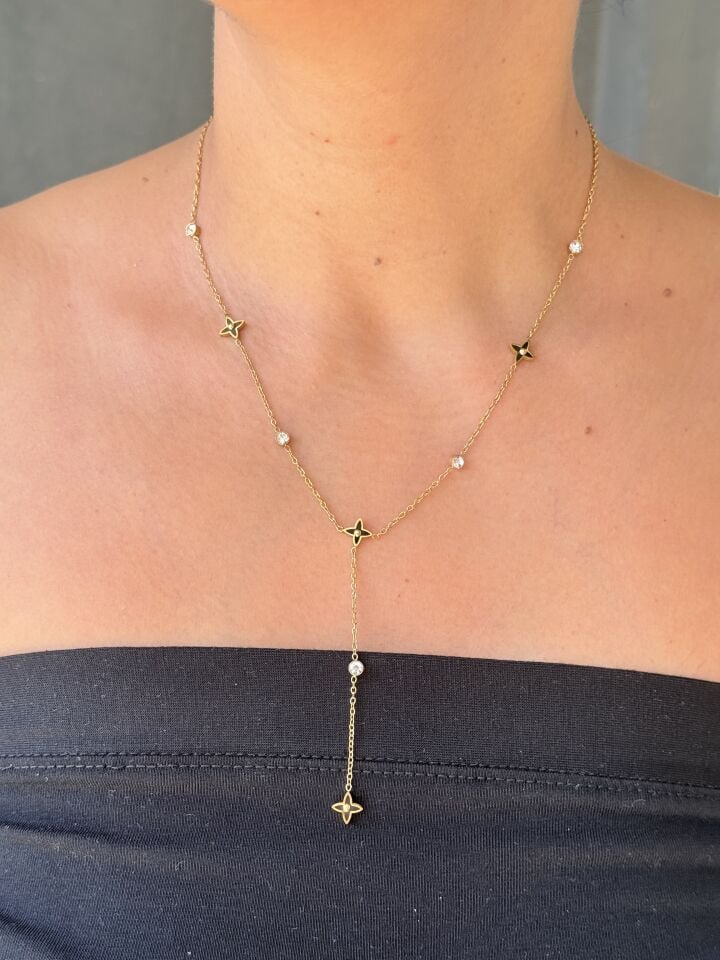Yıldız Kolye Paslanmaz Çelik Gold