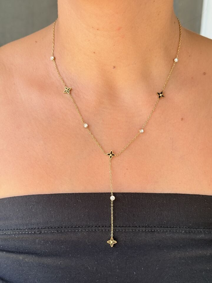 Yıldız Kolye Paslanmaz Çelik Gold