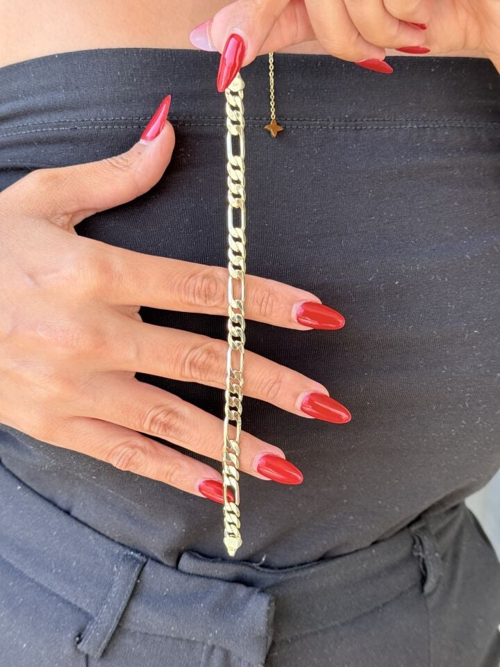 Figaro Model Vip seri Bileklik Gold