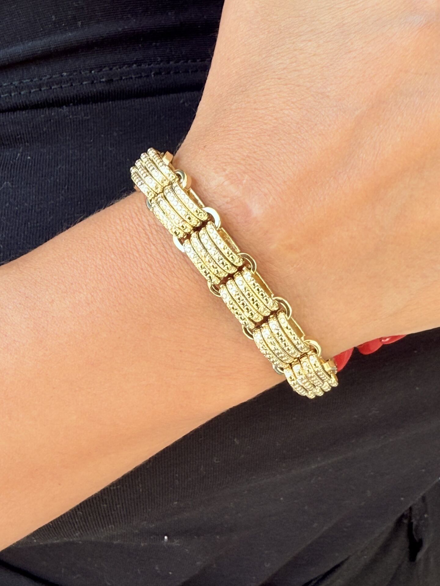 Hasır Geçme Zincir Vip Bileklik Gold