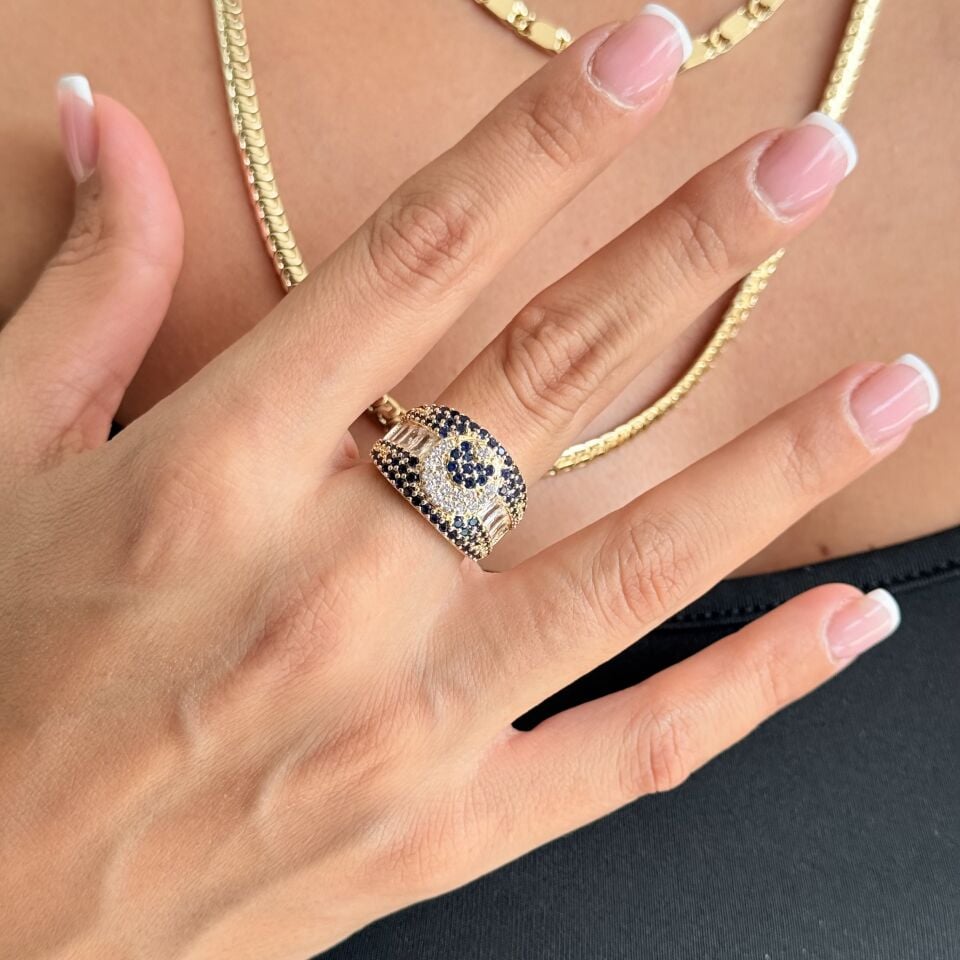 Hilal Model Zirkon Taşlı Yüzük