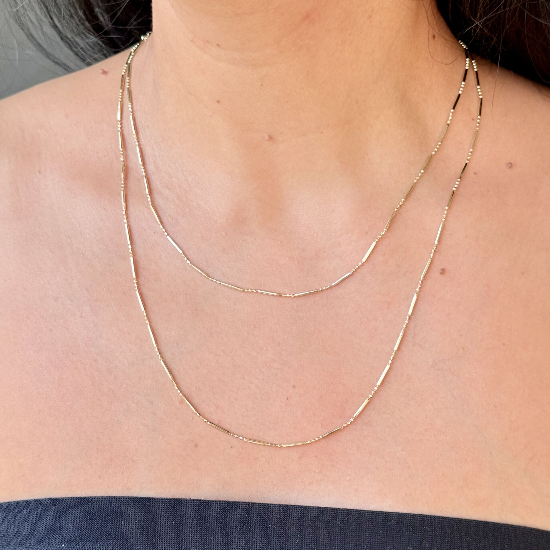 Ekstra Uzun Çok Katmanlı Kolye Gold