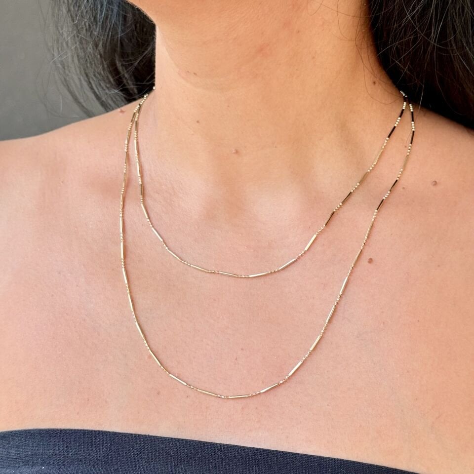 Ekstra Uzun Çok Katmanlı Kolye Gold