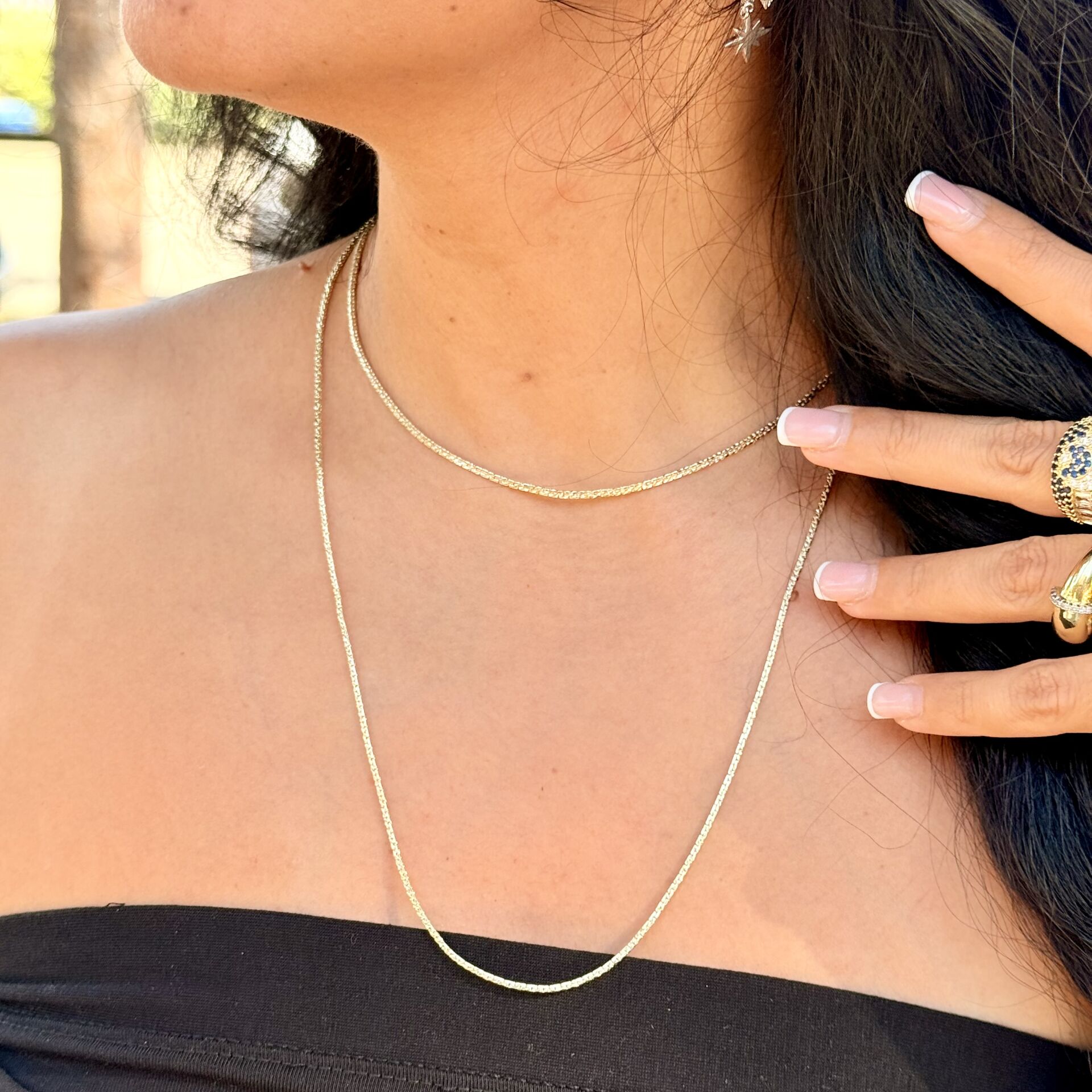 Uzun Çok Katmanlı Kolye Gold