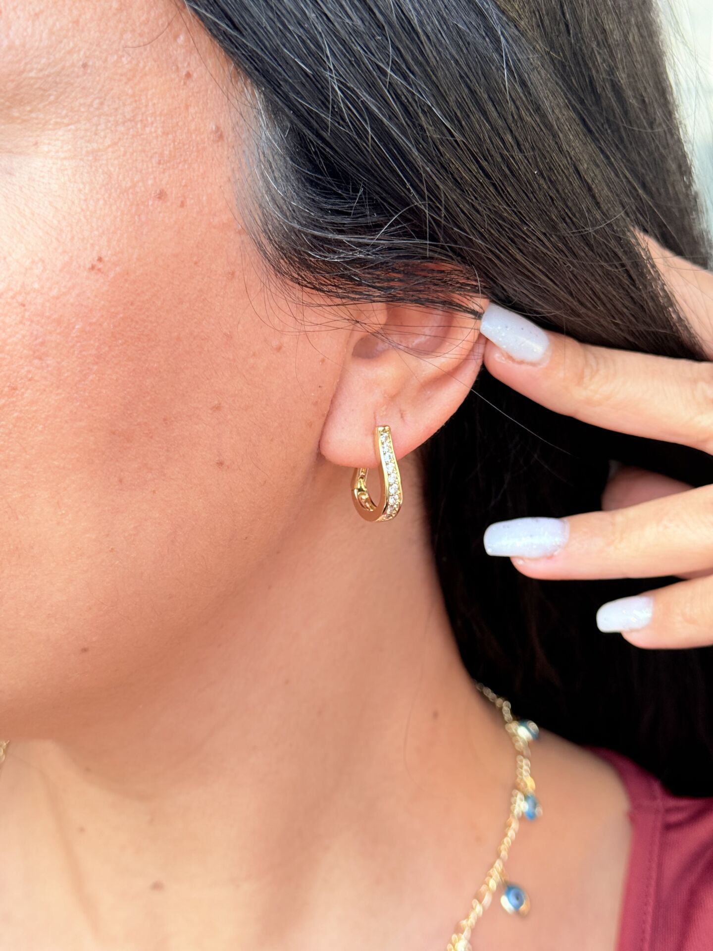 Zarif Zirkon Taşlı Vip Küpe Gold