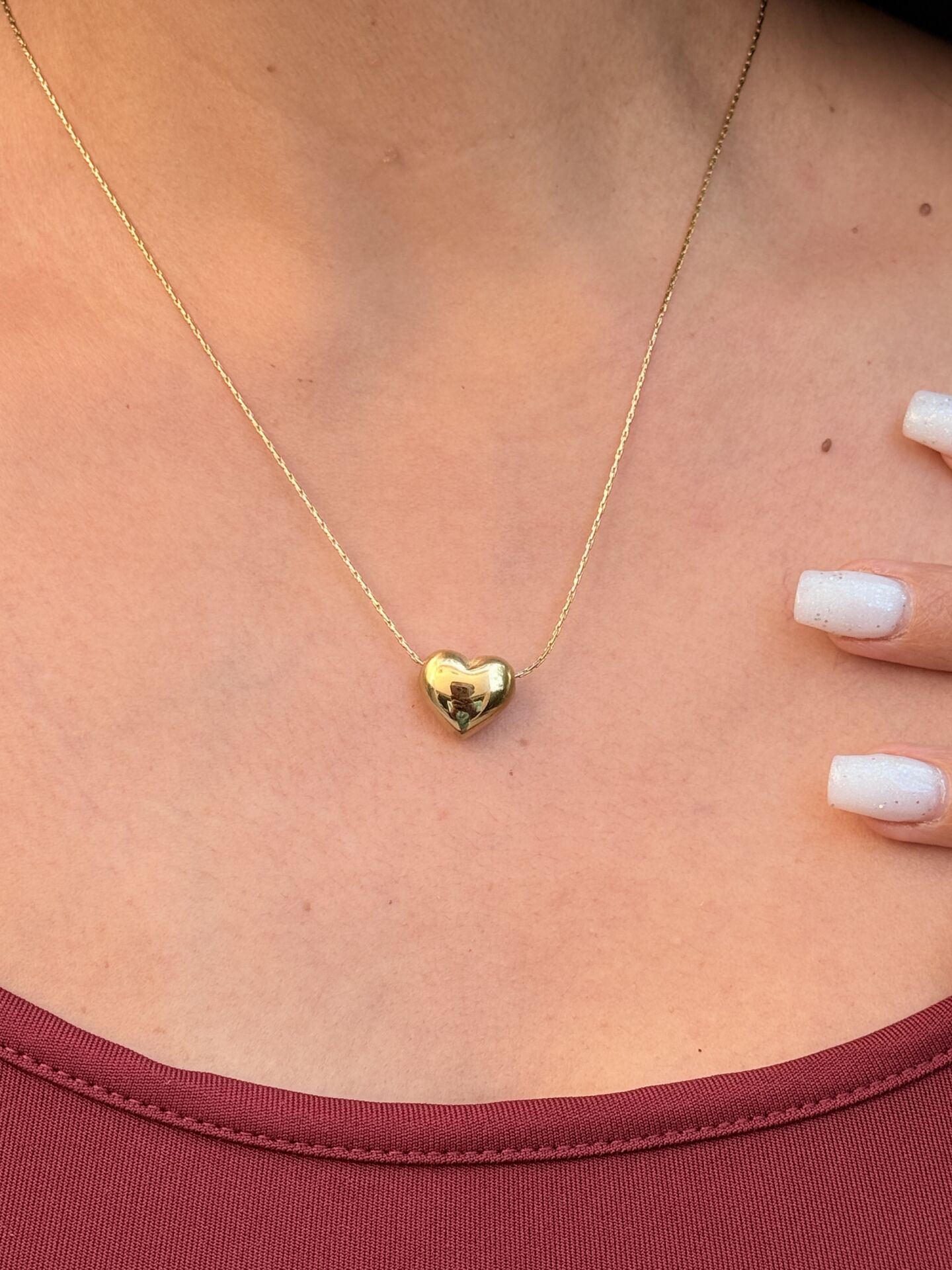 Kalp Model Paslanmaz Çelik Kolye Gold