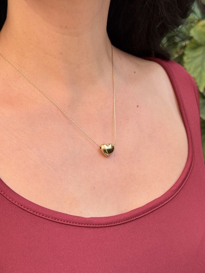 Kalp Model Paslanmaz Çelik Kolye Gold