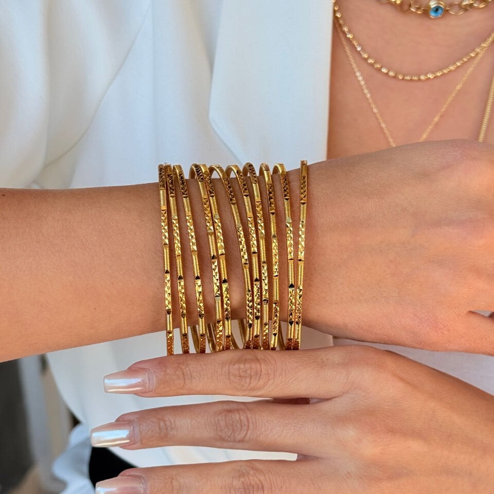 Müjde Ajda Bilezik 22 Ayar Altın Kaplama