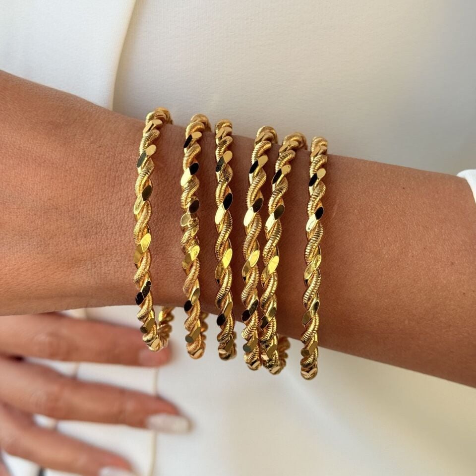 Burma Bilezik Altın Kaplama 3 Adet