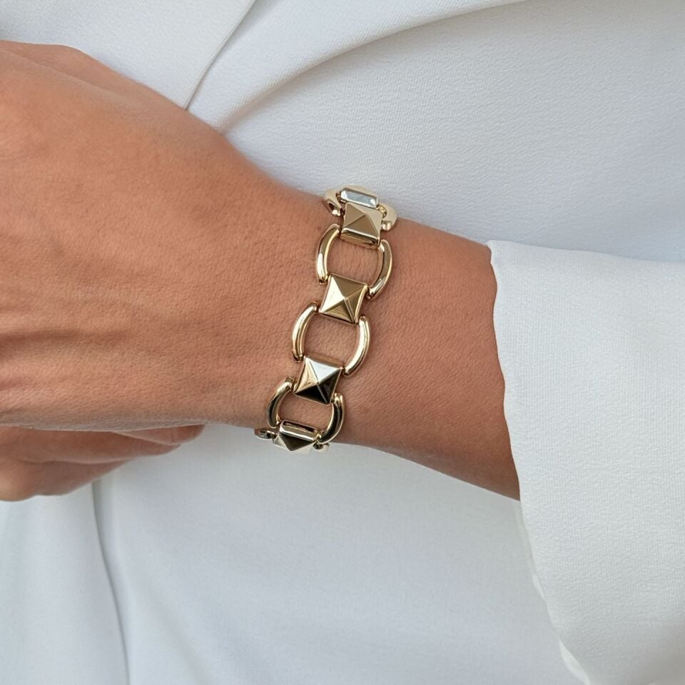 Büyük Kare Vip Bileklik Gold