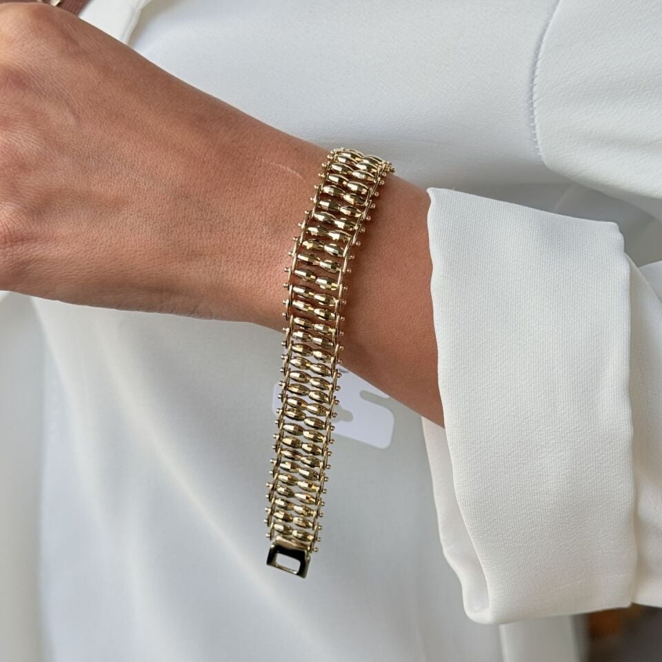 Merdiven Model Vip Bileklik Gold