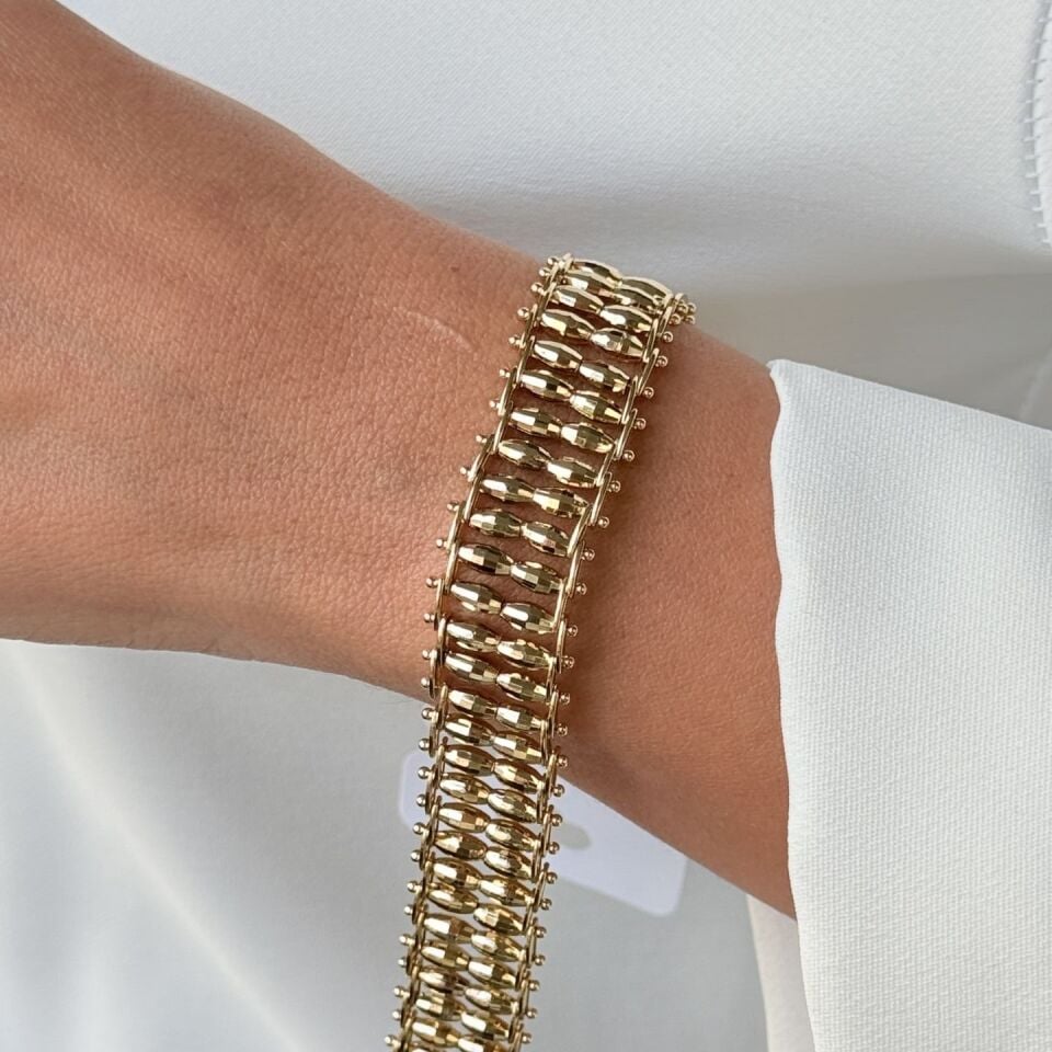 Merdiven Model Vip Bileklik Gold