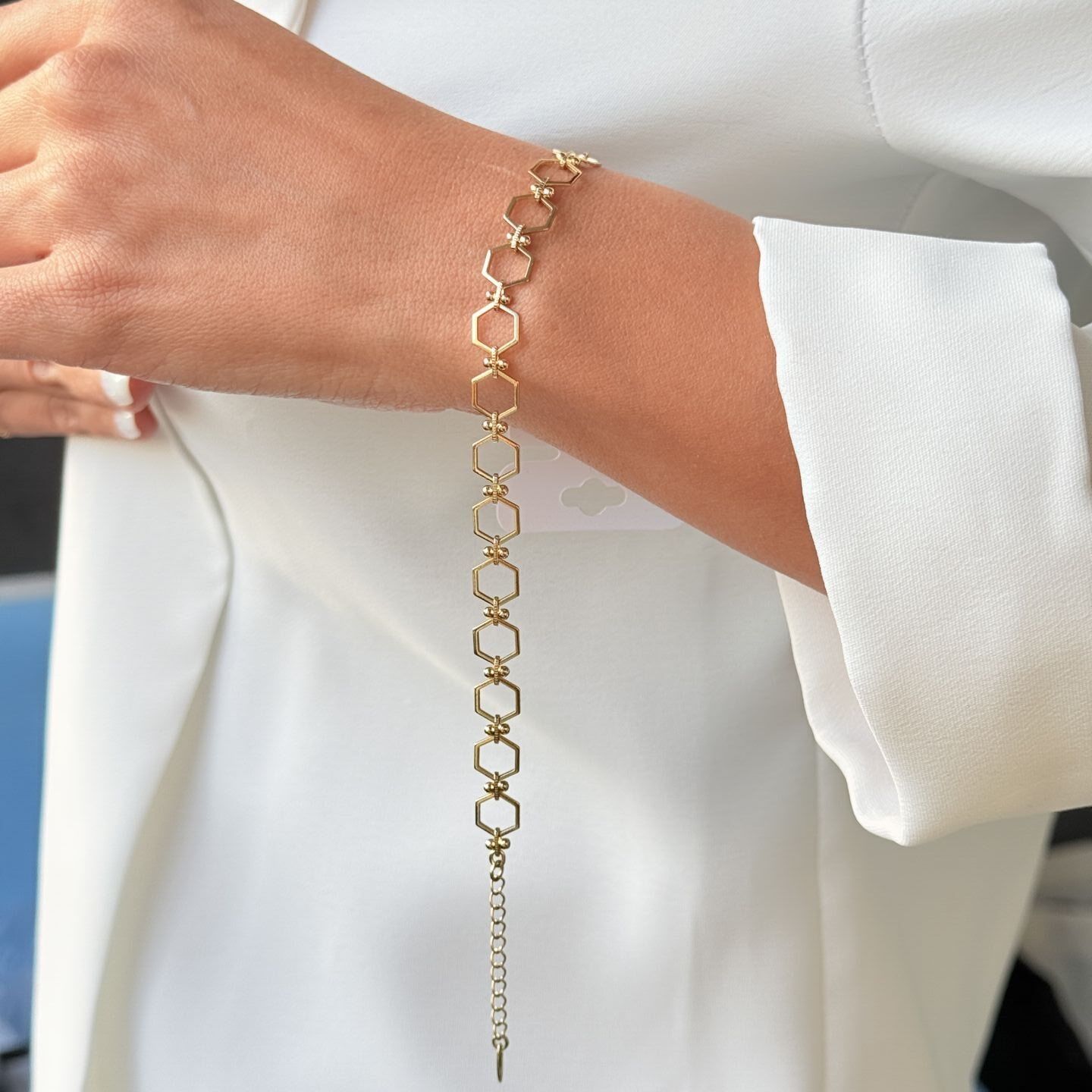 Altıgen Model Vip Bileklik Gold