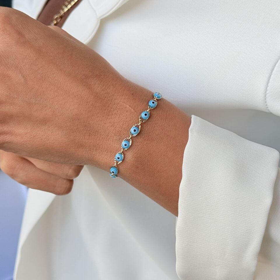 Nazar Boncuklu Vip Bileklik Gold