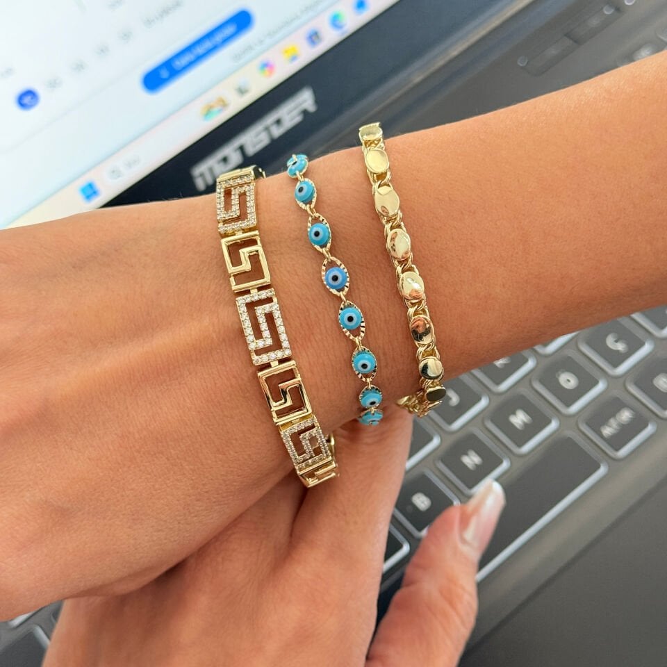 Labirent Zirkon Taşlı Vip Xuping Bileklik Gold