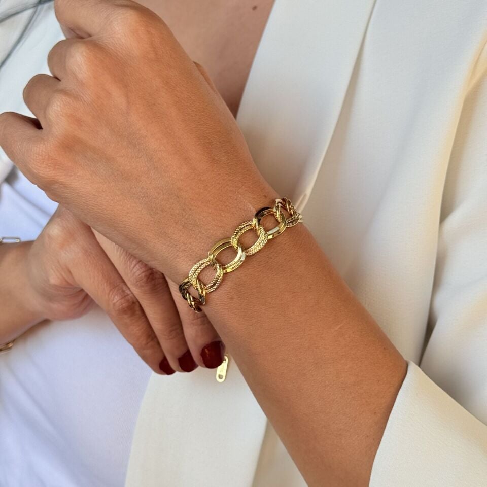 Samanyolu Model Paslanmaz Çelik Bileklik Gold