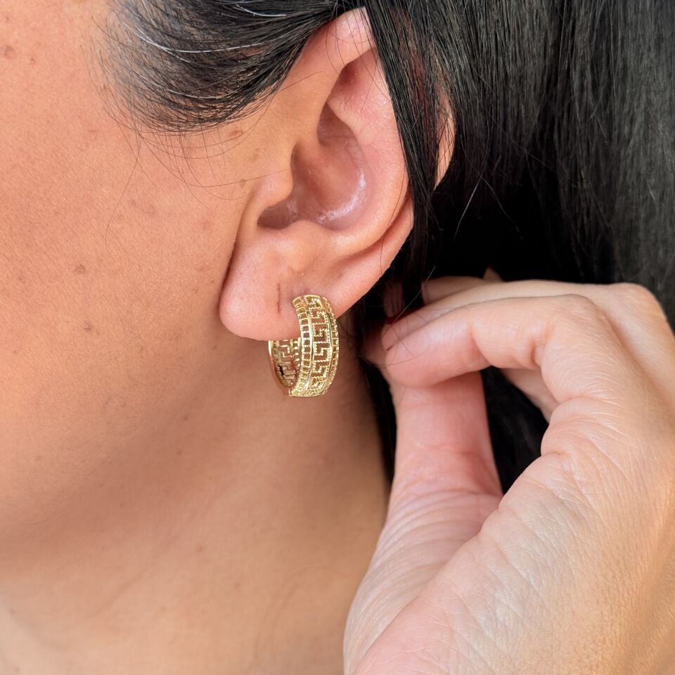 Labirent Model Vip Seri Xuping Küpe Gold