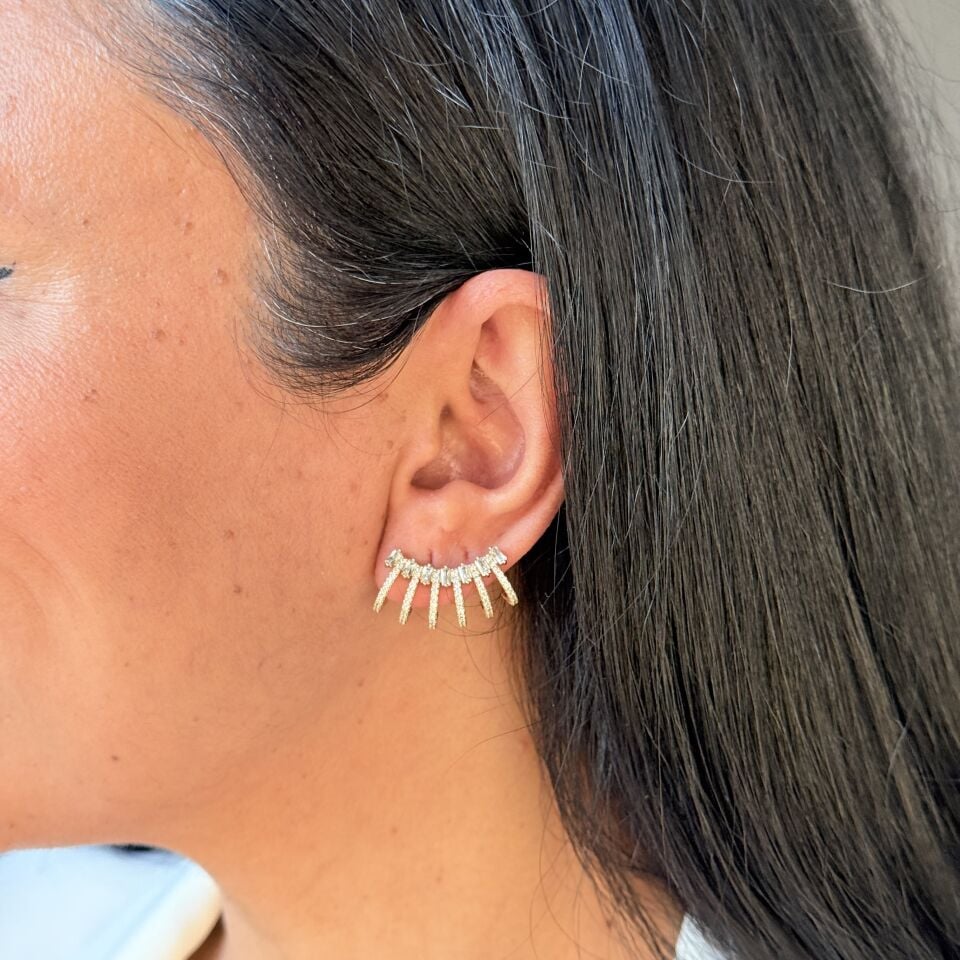 Altılı Görünüm Zirkon Taşlı Vip Xuping Küpe Gold