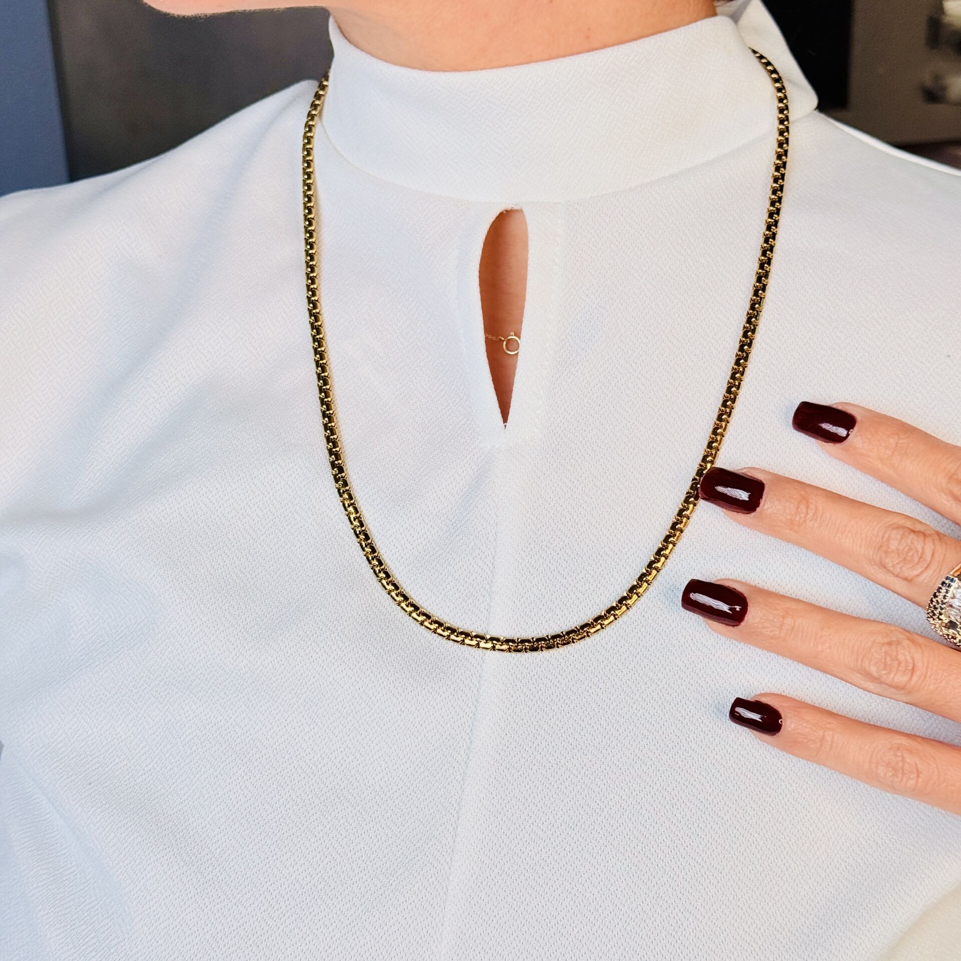 Kuyumcu Model Uzun Zincir Kolye Gold