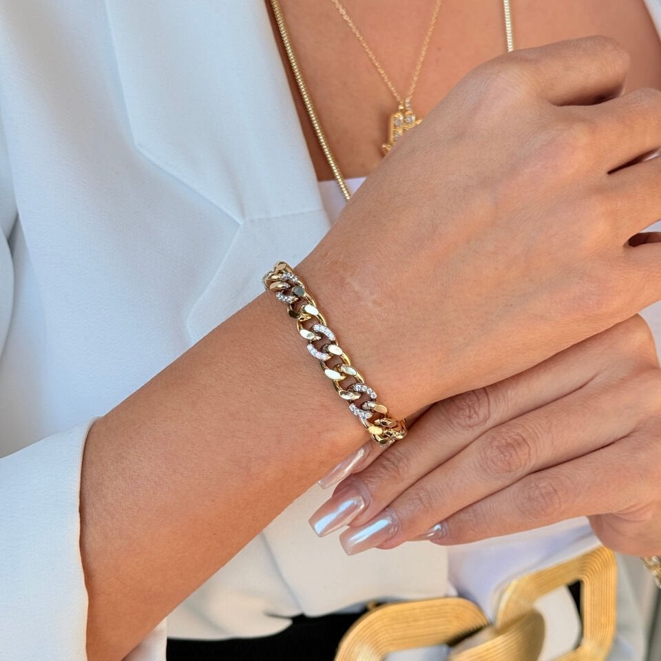 Gurmet Zirkon Taşlı Vip Seri Xuping Bileklik Gold