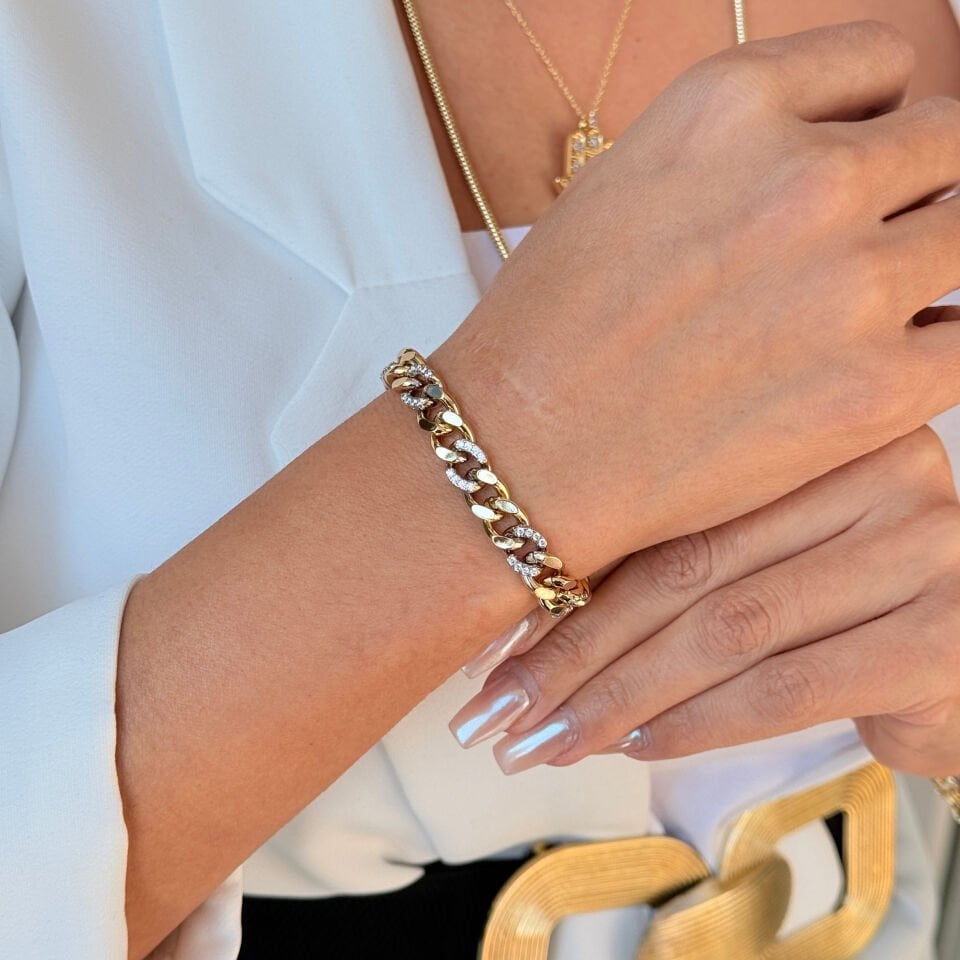 Gurmet Zirkon Taşlı Vip Seri Xuping Bileklik Gold