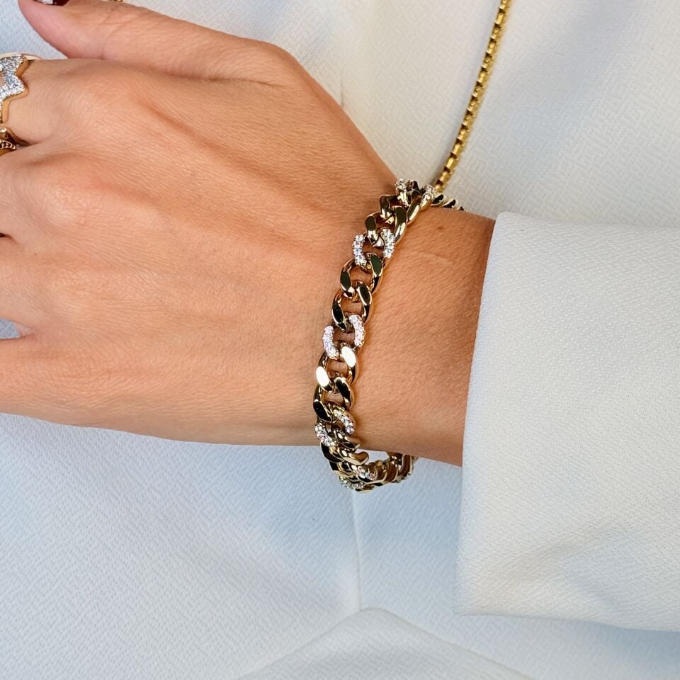 Gurmet Zirkon Taşlı Vip Seri Xuping Bileklik Gold