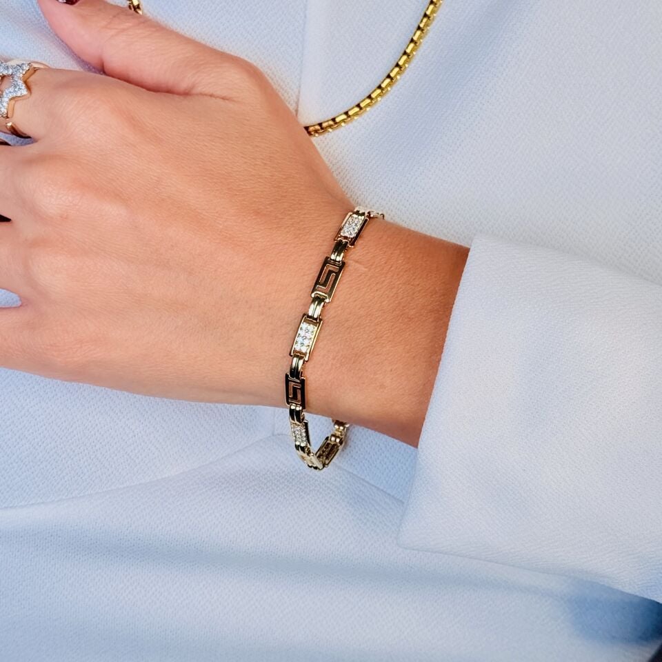 Vrsc Model Zirkon Taşlı Vip Xuping Bileklik Gold