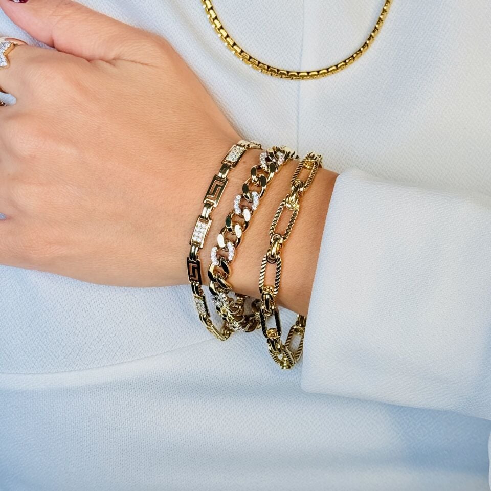 Vrsc Model Zirkon Taşlı Vip Xuping Bileklik Gold