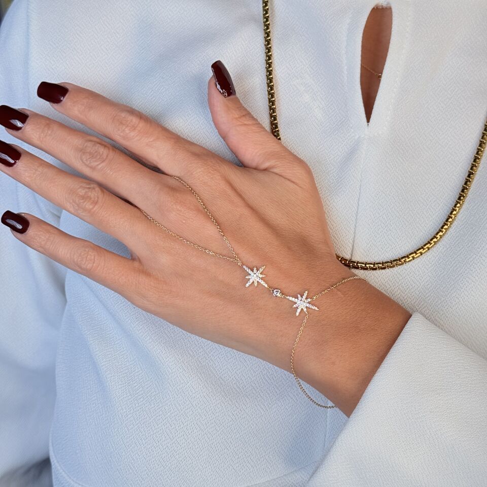 Kutup Yıldızı Şahmeran Zirkon Taşlı Paslanmaz Çelik