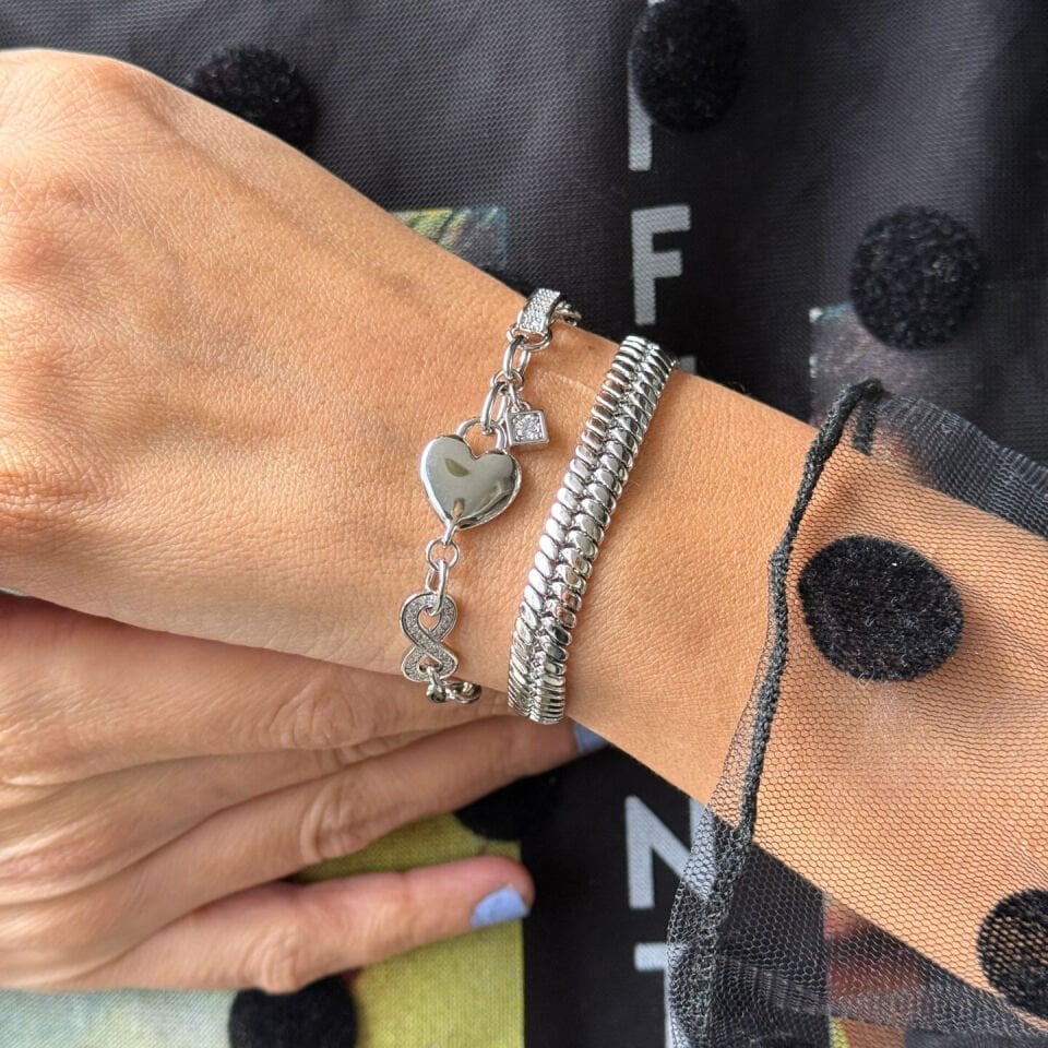 Sonsuzluk Aşk Vip Seri Bileklik Silver Gümüş Renk