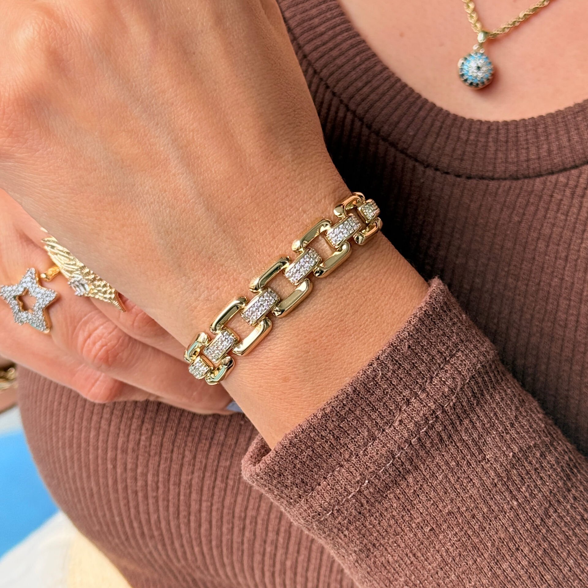 Kare Zirkon Taşlı Vip Seri Xuping Bileklik Gold