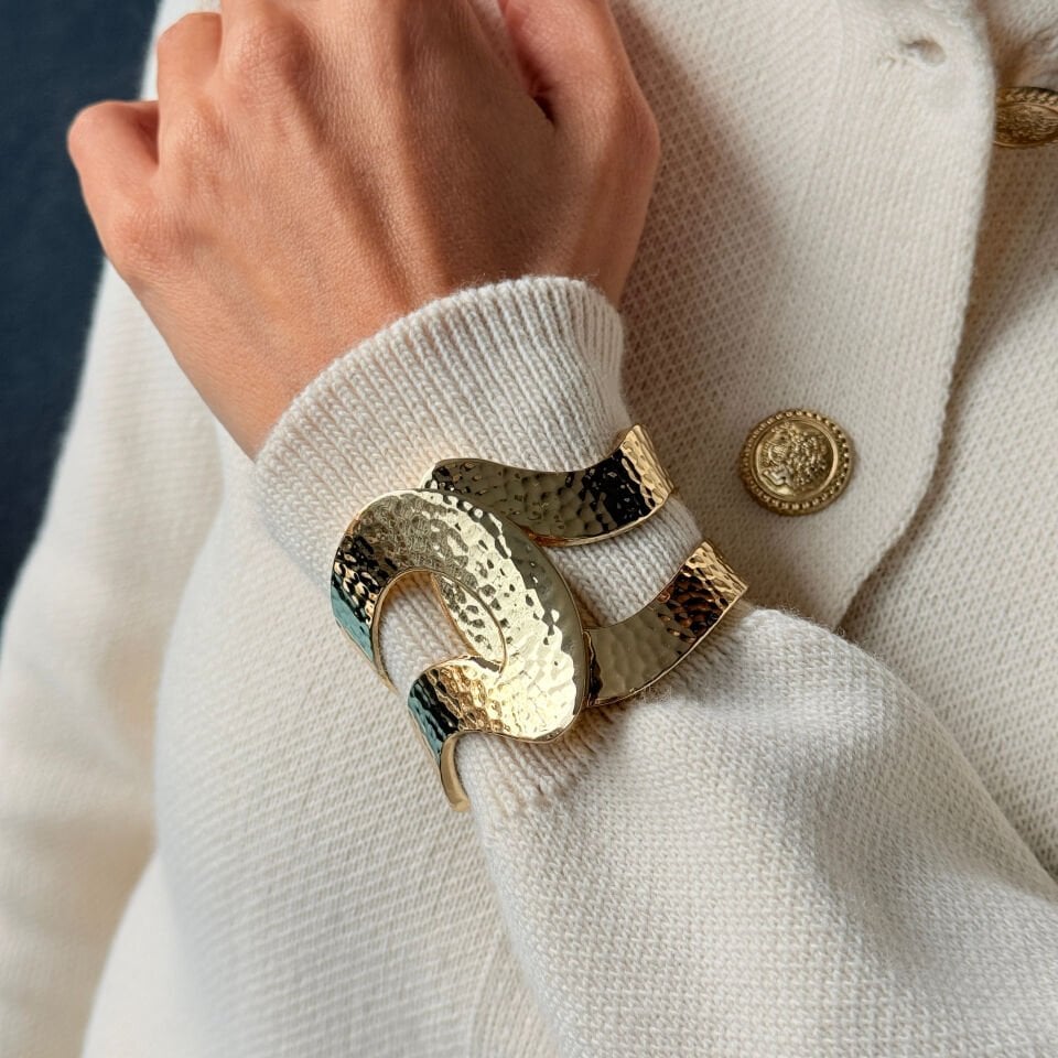 Stil Vip Seri Kelepçe Bileklik Gold