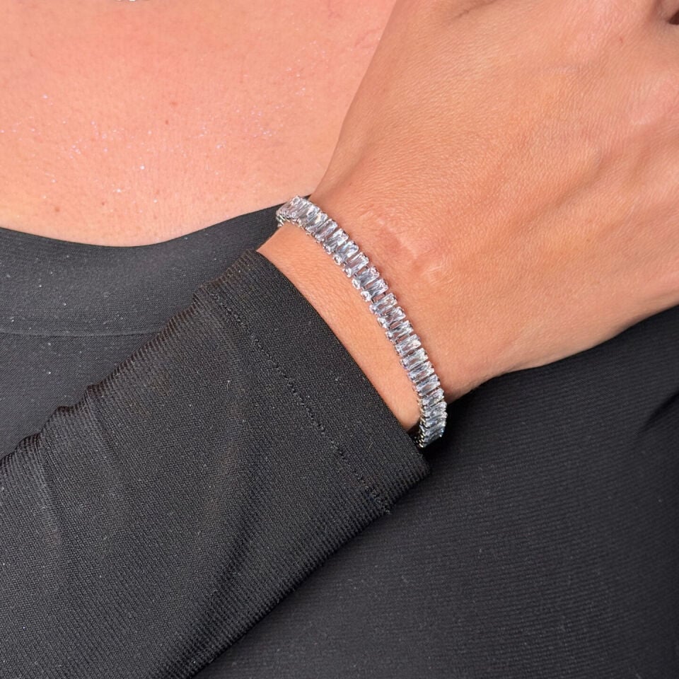 Sonsuz Aşk Bilekliği Zirkon Taşlı Paslanmaz Çelik Silver