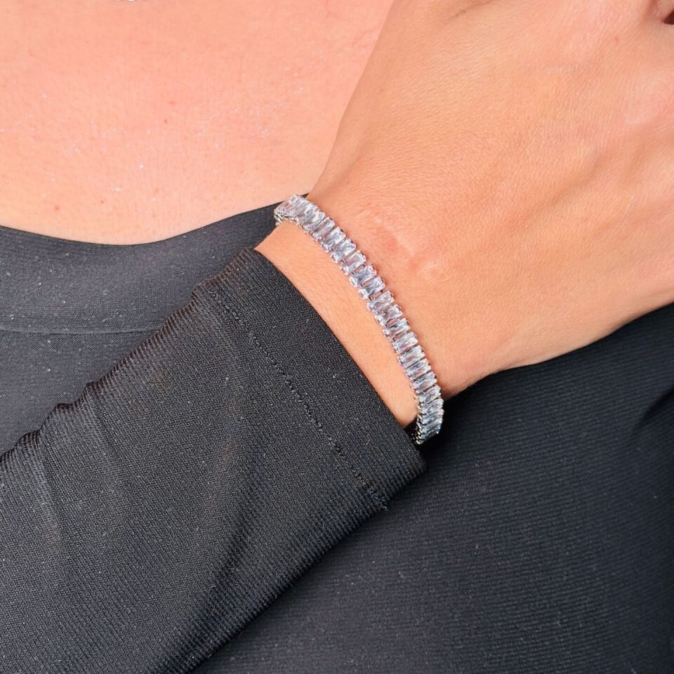 Sonsuz Aşk Bilekliği Zirkon Taşlı Paslanmaz Çelik Silver