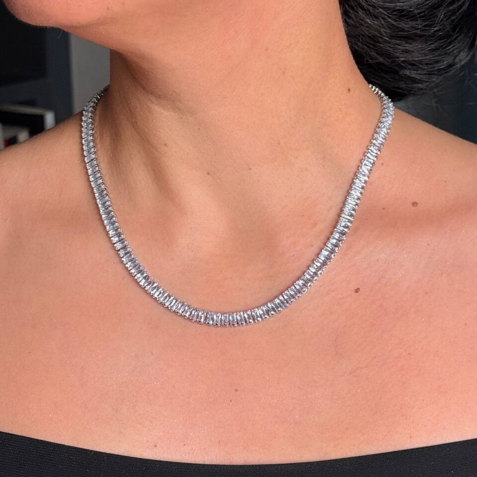 Sonsuz Aşk Kolyesi Zirkon Taşlı Paslanmaz Çelik Silver