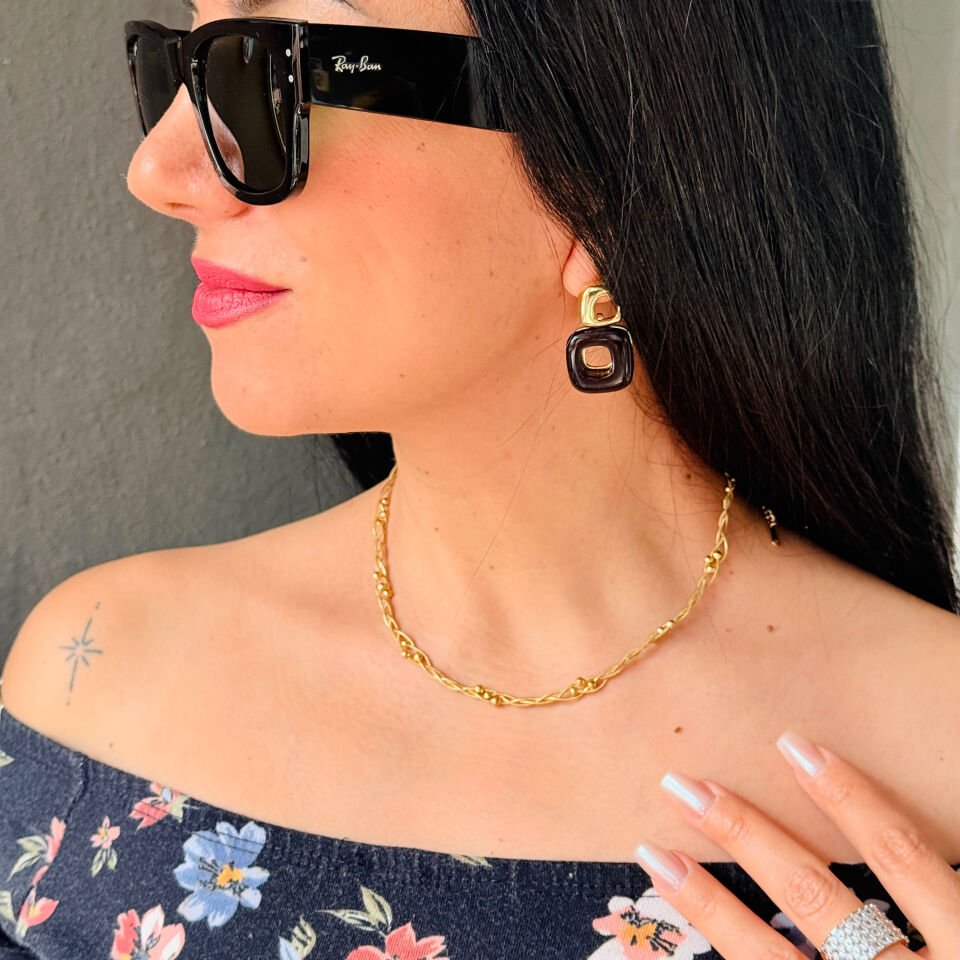 Dorika Düğüm Paslanmaz Çelik Kolye Gold