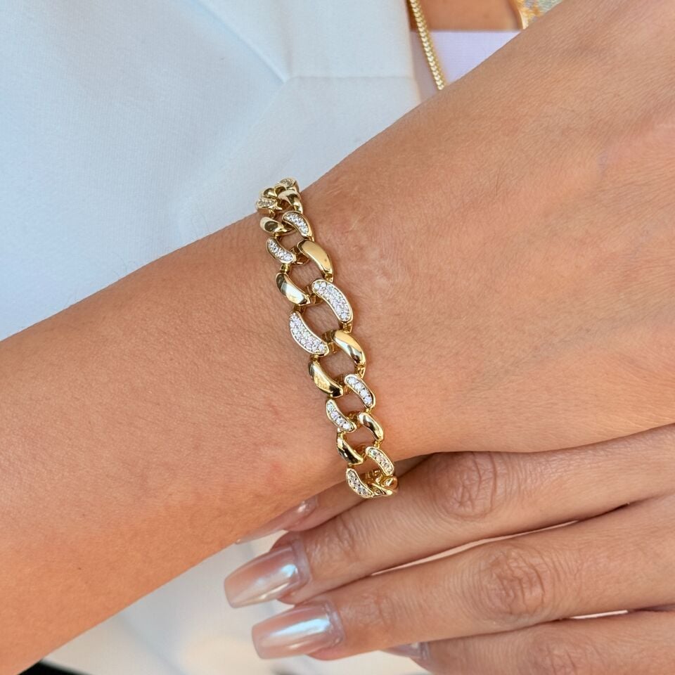 Vrsc Gurmet Zirkon Taşlı Vip Xuping Bileklik Gold