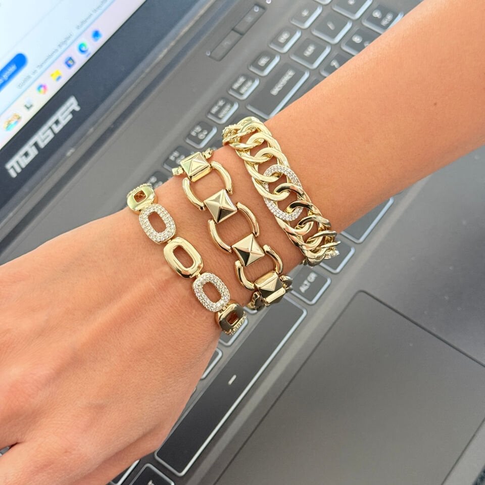 Infinity Oval Zirkon Taşlı Vip Xuping Bileklik Gold