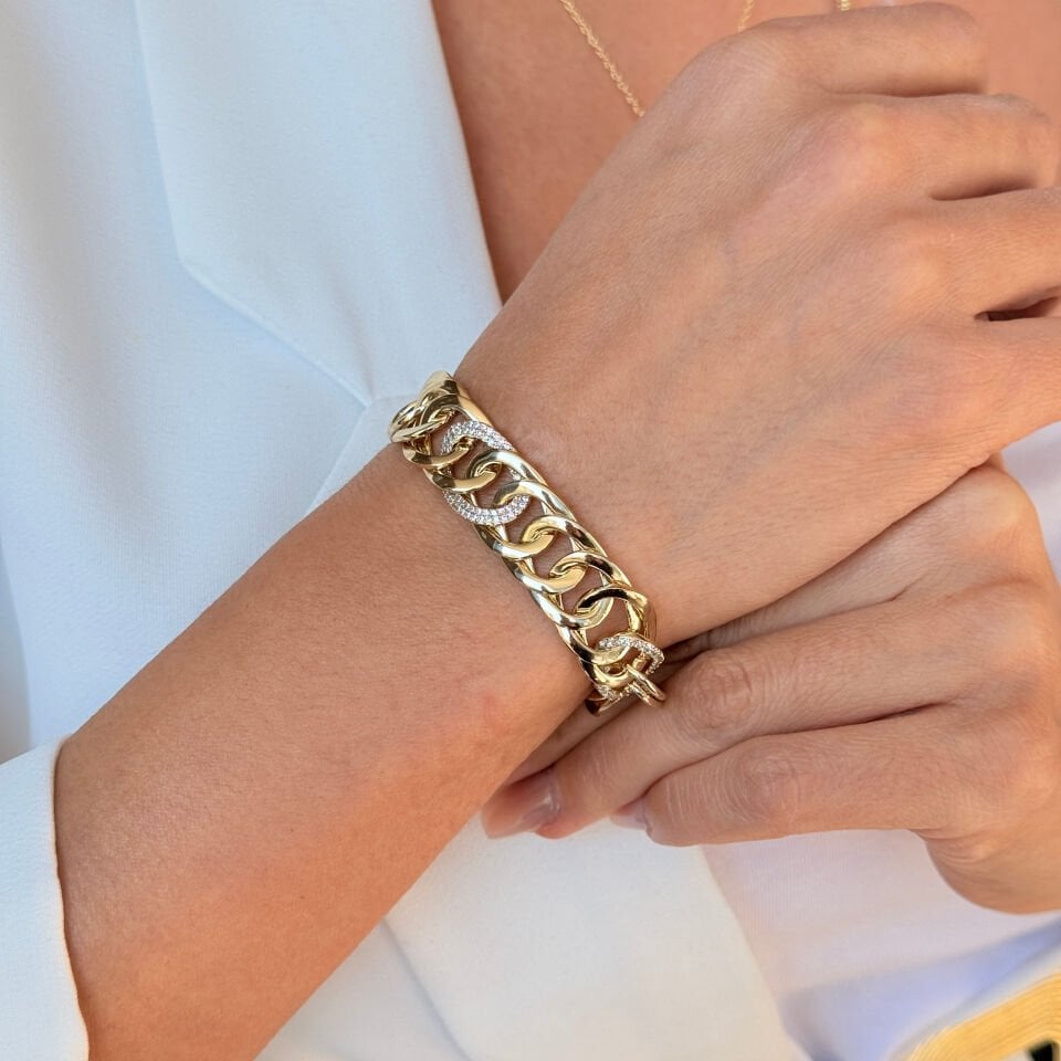 Royal Gurmet Zirkon Taşlı Vip Xuping Bileklik Gold